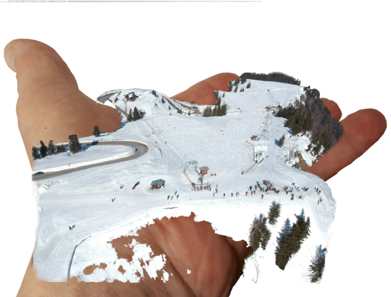 Drohnen fliegen im Skigebiet Rossfeld